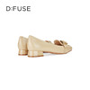 DFuse迪芙斯秋款复古圆头粗跟乐福鞋女低跟饰扣通勤浅口鞋DF33111124 商品缩略图3
