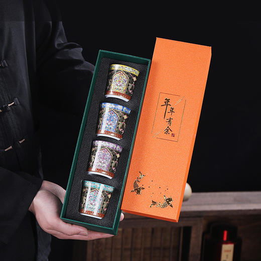 「一套四只装！珐琅彩」珐琅彩主人杯 陶瓷茶杯宫廷风品茗杯单杯茶杯喝茶杯个人杯家用茶具餐饮用具 商品图0