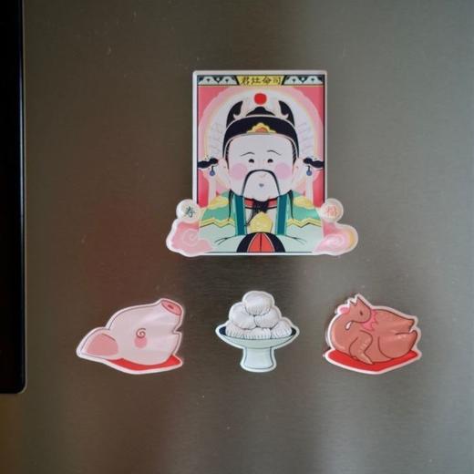 财神爷灶神冰箱贴二次元拜神冰箱贴新时代灶王爷网红磁吸亚克力 商品图2
