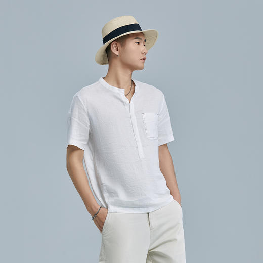 【断码清仓】HX 夏季小立领短袖T恤Z102320114101 商品图2