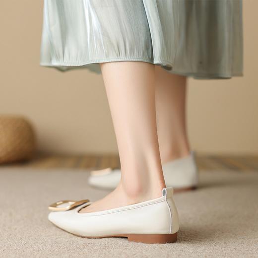 ZHR单鞋女2023年夏季新款平底浅口百搭懒人鞋舒适时尚方扣一脚蹬 商品图2