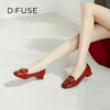 DFuse迪芙斯秋款复古圆头粗跟乐福鞋女低跟饰扣通勤浅口鞋DF33111124 商品缩略图8
