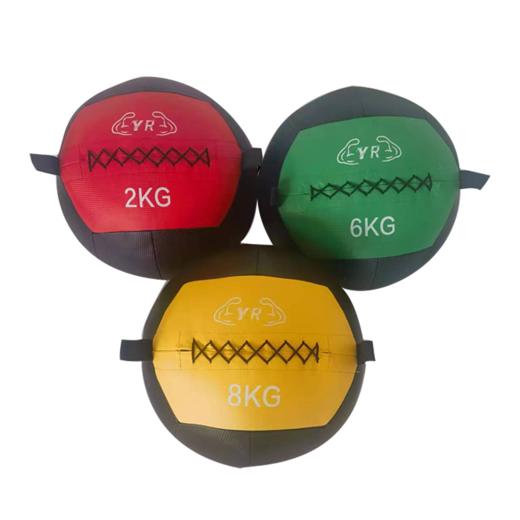 健身软药球PVC 非弹力双耳力量训练实心球重力球健身球墙球训练球 商品图1