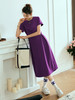 OLrain欧芮儿法式紫色连衣裙女夏季2023年新款收腰气质减龄A字裙 商品缩略图2