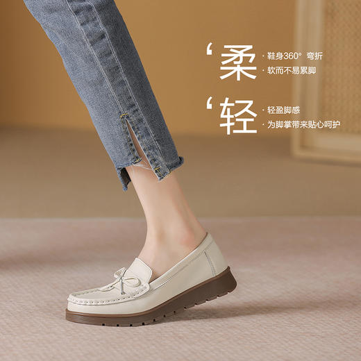 ZHR休闲小白鞋女厚底鞋豆豆鞋英伦风小皮鞋乐福鞋女鞋软底不累脚 商品图4