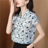 气质百搭，碎花衬气质感Polo领短袖衬衣小衫KQL-A62N6800 商品缩略图2