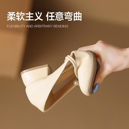 ZHR单鞋女2023秋季新款法式气质浅口粗跟玛丽珍鞋原创百搭休闲鞋 商品图8