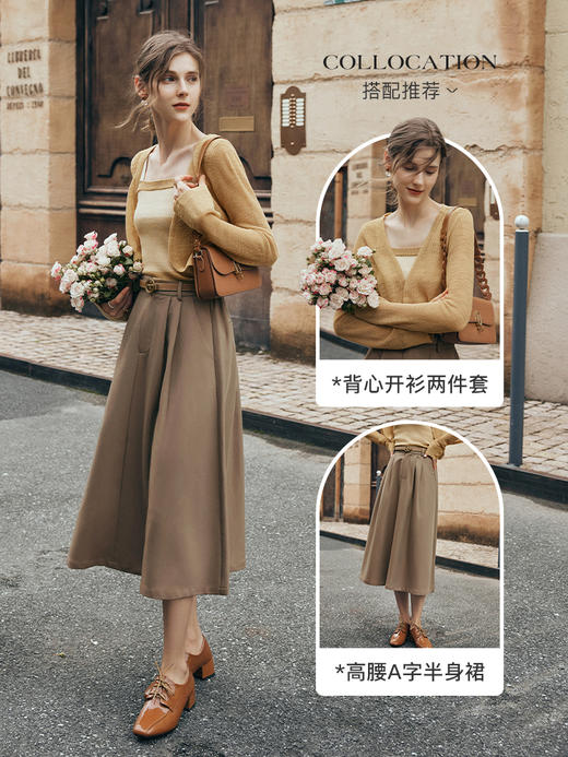 OLrain欧芮儿法式条纹背心针织衫女夏季2023年新款抹胸开衫两件套 商品图11