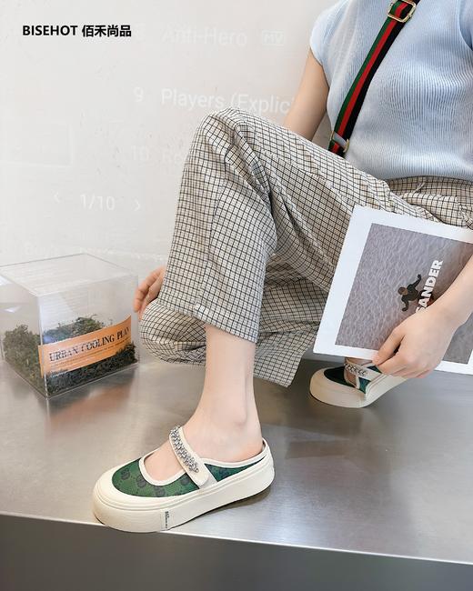 新品网纱女式小香风半拖休闲鞋515B32598 商品图2