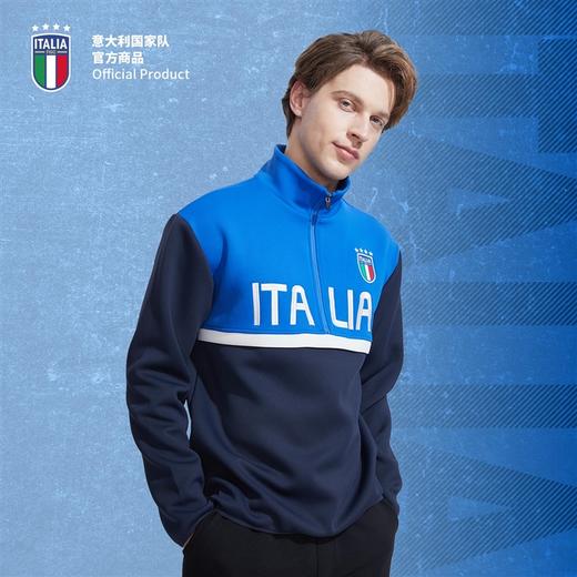 意大利国家队官方商品丨撞色立领半拉链刺绣卫衣运动休闲足球迷 商品图3