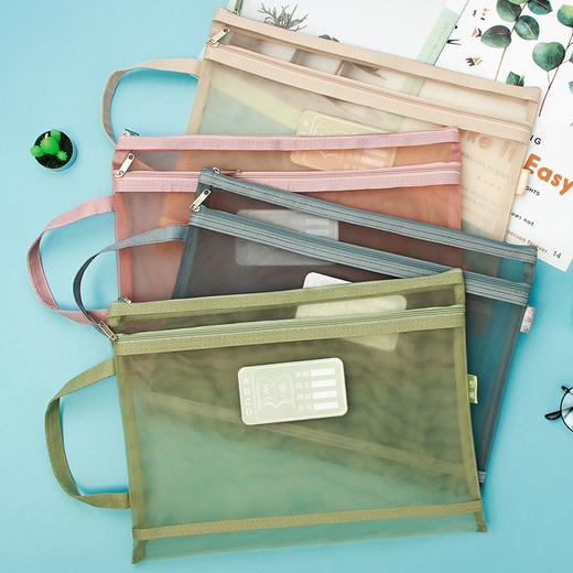 开学季莫兰迪科目袋学科分类袋试卷收纳袋拉链式手提袋 商品图0