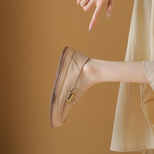 ZHR女鞋休闲小香风乐福鞋女2023新款百搭洋气厚底英伦风小皮鞋女 商品图8