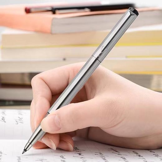 派克宝珠笔礼盒签字笔经典威雅钢杆白夹金属商务办公送礼礼品笔男女书写签字高档送笔芯皮套礼袋 商品图1