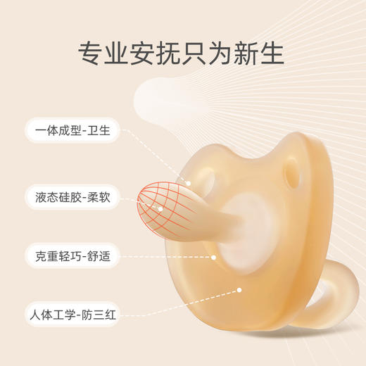 安抚奶嘴新生儿婴儿宝宝0至6个月睡觉日夜两用安抚神器硅胶一体式 商品图2