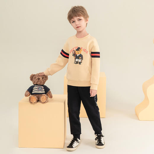 mettekids男童卫衣2023秋季新款儿童长袖上衣中大童休闲圆领童装 商品图1