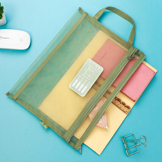 开学季莫兰迪科目袋学科分类袋试卷收纳袋拉链式手提袋 商品图2