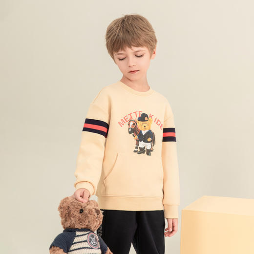 mettekids男童卫衣2023秋季新款儿童长袖上衣中大童休闲圆领童装 商品图2