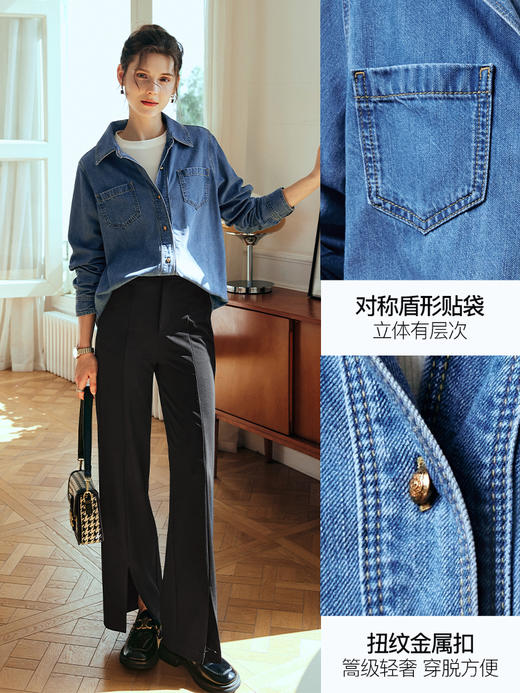 OLrain欧芮儿法式牛仔衬衫外套女夏季2023年新款宽松慵懒休闲上衣 商品图1