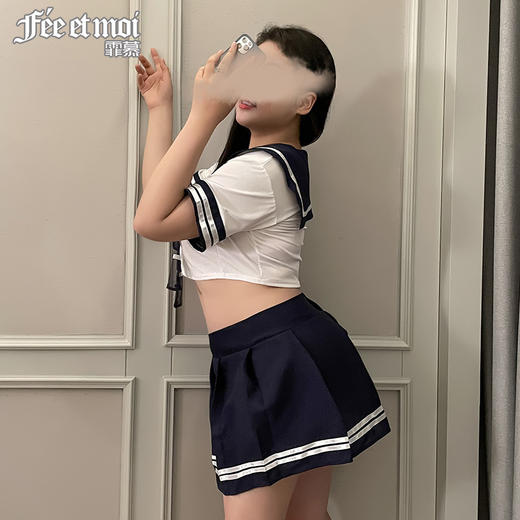 【情趣内衣】霏慕 无菌免洗清纯甜美学生制服水手服7962 商品图4
