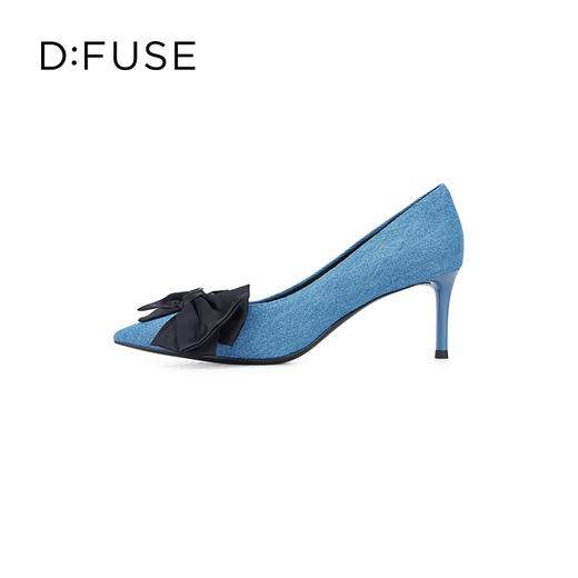 Dfuse迪芙斯秋款尖头蝴蝶结细跟高跟鞋单鞋女DF33111223 商品图1