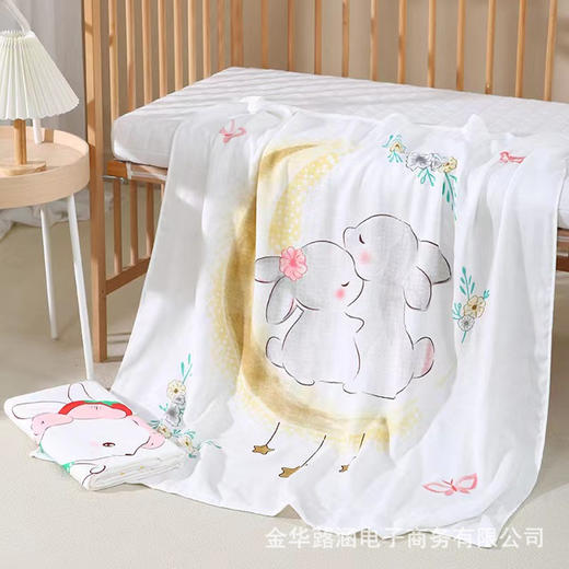 【粉丝专享】竹纤维棉冰丝毛巾被婴儿童浴巾午睡盖毯薄款新生儿双层 商品图3