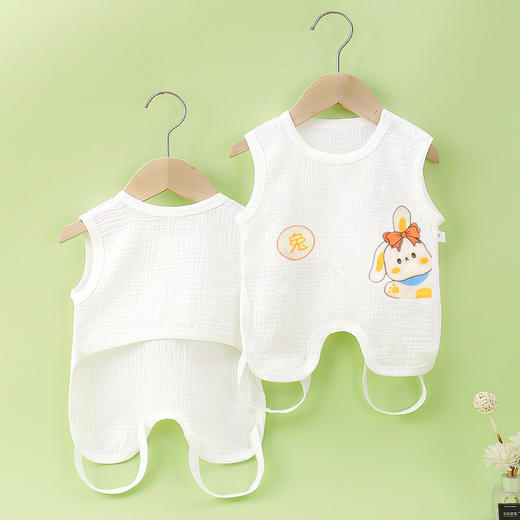 新生婴儿肚兜夏季薄款透气儿童连腿半背衣宝宝背心式兜兜护肚围 商品图3