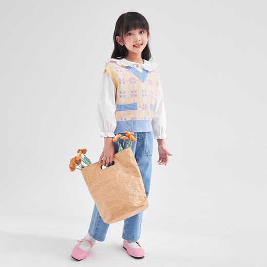 笛莎Deesha 童装女童长裤2023秋季新款中大童小女孩牛仔裤 商品图2