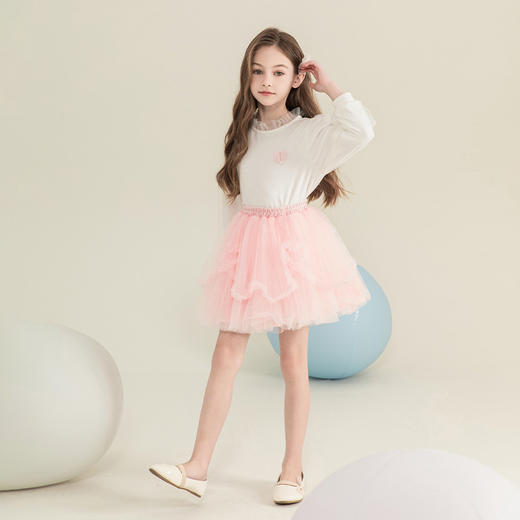 mettekids女童半身裙2023夏季新款蓬蓬网纱短裙儿童甜美洋气裙子 商品图2