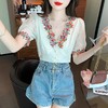 田园轻熟风，甜美碎花气质v领雪纺衬衫KQL-315T7813 商品缩略图3