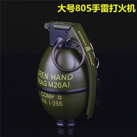 创意大号金属手雷打火机 军事模型礼品 充气防风打火机烟具 商品图5