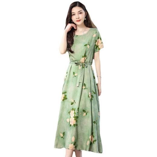 舒适百搭，夏外穿年轻款妈妈碎花大摆长裙棉绸连衣裙SH87 商品图4