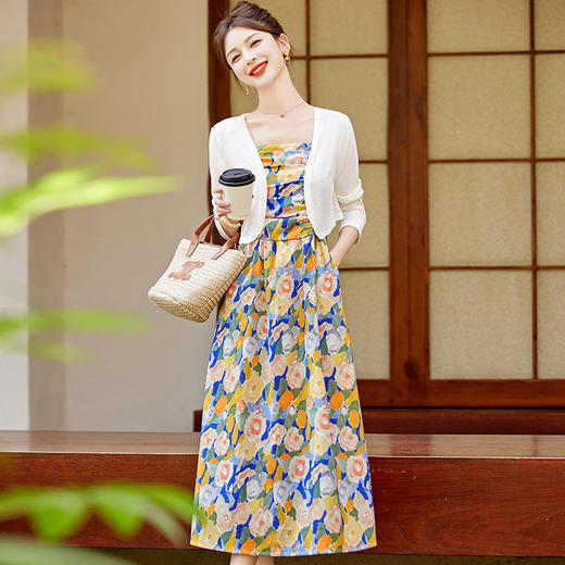 夏装新款，时尚印花连衣裙套装HR-MY2352-1 商品图2
