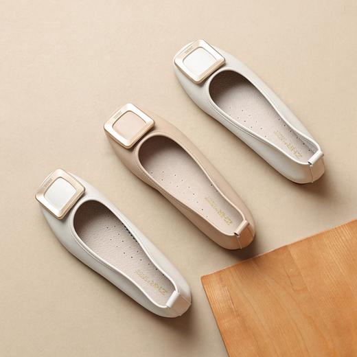 ZHR单鞋女2023年夏季新款平底浅口百搭懒人鞋舒适时尚方扣一脚蹬 商品图1