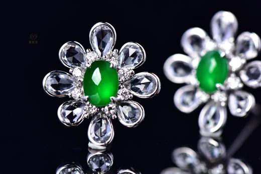 【绽放】满绿翡翠耳钉   EZ12305009 商品图3