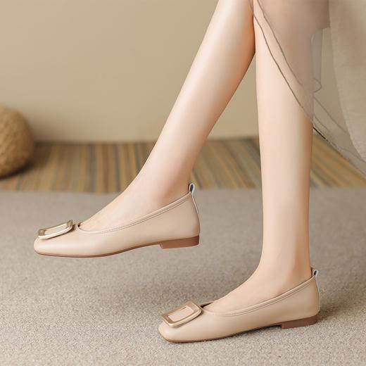 ZHR单鞋女2023年夏季新款平底浅口百搭懒人鞋舒适时尚方扣一脚蹬 商品图5