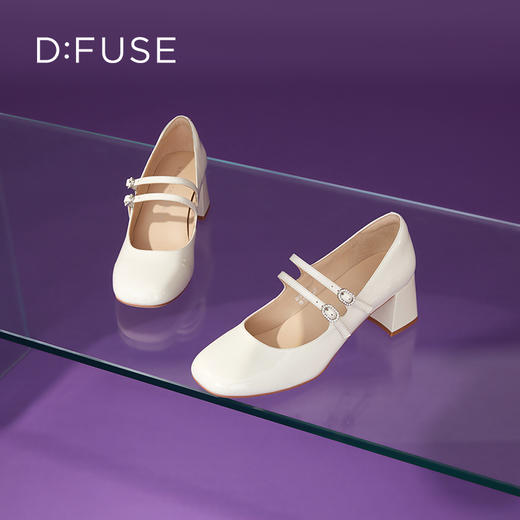 【甜梦少女】Dfuse迪芙斯秋款漆面牛皮方头复古玛丽珍鞋女DF33111212 商品图10