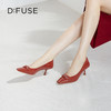 DFuse迪芙斯秋款浅口高跟细跟法式方头单鞋女纯色漆面牛皮DF33111125 商品缩略图0