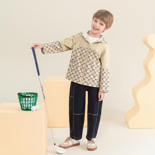 mettekids男童连帽外套2023秋季新款休闲上衣帅气童装儿童夹克 商品图2