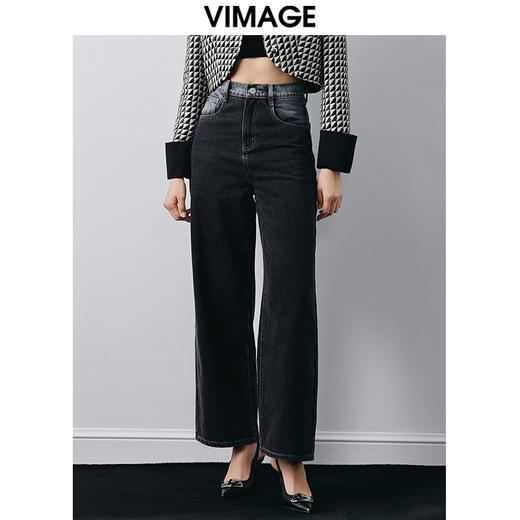 VIMAGE纬漫纪秋季新款时尚休闲显瘦百搭牛仔裤V2005609 商品图3
