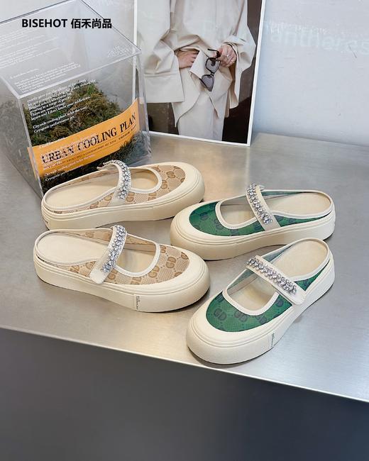 新品网纱女式小香风半拖休闲鞋515B32598 商品图1