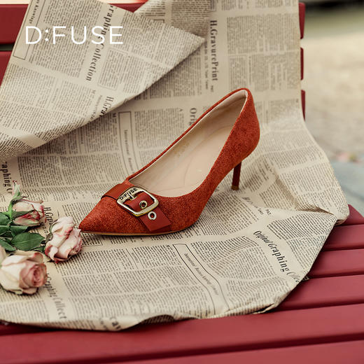 DFuse迪芙斯秋款简约通勤细跟尖头浅口单鞋女DF33111126 商品图2