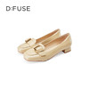 DFuse迪芙斯秋款复古圆头粗跟乐福鞋女低跟饰扣通勤浅口鞋DF33111124 商品缩略图2