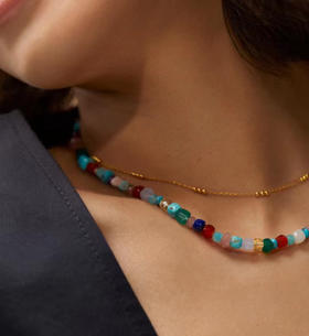 711-5 彩色天然石 项链