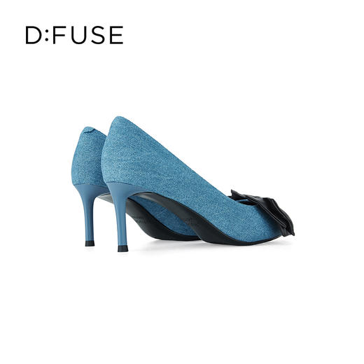 Dfuse迪芙斯秋款尖头蝴蝶结细跟高跟鞋单鞋女DF33111223 商品图3
