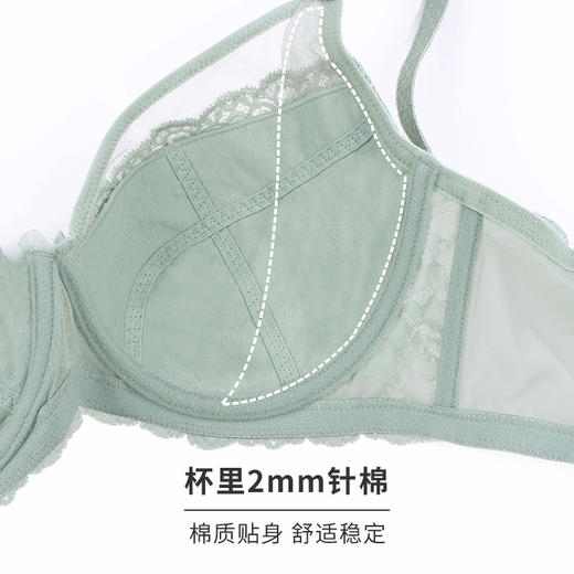 HSIA遐大码全罩杯薄款内衣女倾城之恋夹棉防凸点上托大胸显小文胸 商品图4