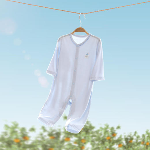 婴儿连体衣薄款宝宝夏季哈衣服新生儿闭裆睡衣四季爬服连身衣开裆 商品图0