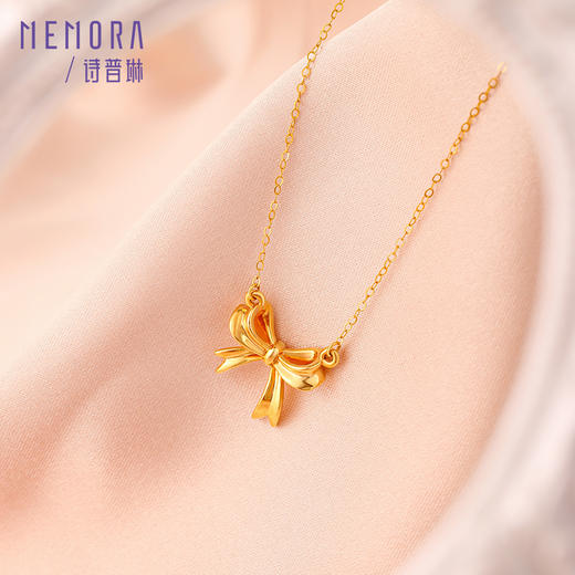 【积分抵值】在逃公主蝴蝶结项链黄色18k金淑女项链送女友礼物MEMORA诗普琳KNE02801（线上专供) 商品图8