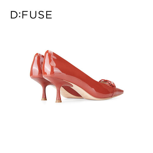DFuse迪芙斯秋款浅口高跟细跟法式方头单鞋女纯色漆面牛皮DF33111125 商品图6