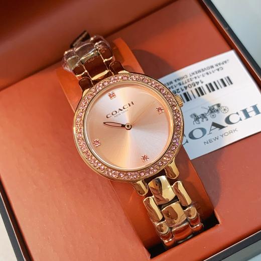 COACH/蔻驰 CARY系列迷人气质休闲时尚米兰编制钢带手表 CARY系列无数字表盘花朵时标浪漫摩登腕表 商品图8