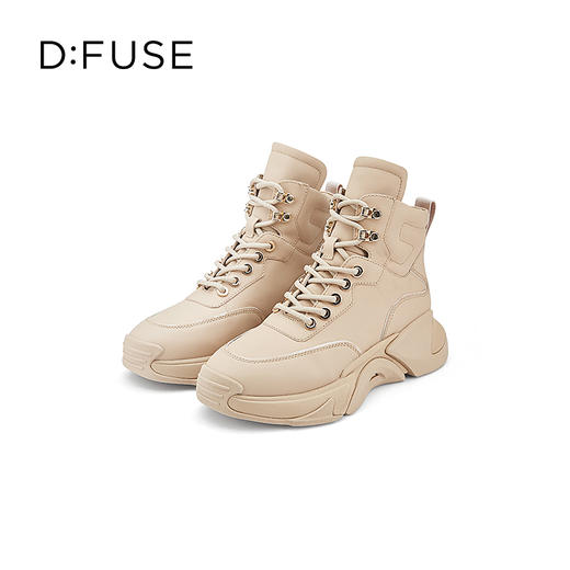 DFuse迪芙斯2022秋冬牛皮圆头加绒保暖高帮运动鞋DF24118542 商品图2